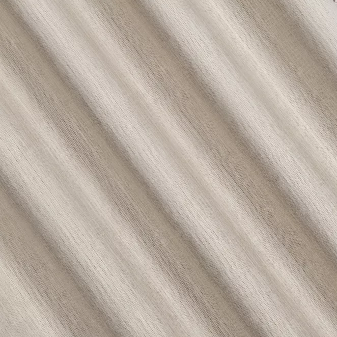 L179/3 Zasłona szyta na taśmie 5 cm beżowa z tkaniny o wyraźnym splocie z efektem melanżu
