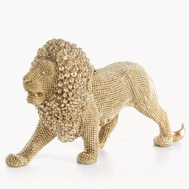 Figurka szampańska Lew o drobnym strukturalnym wzorze 23x6x12 cm ELDO 4