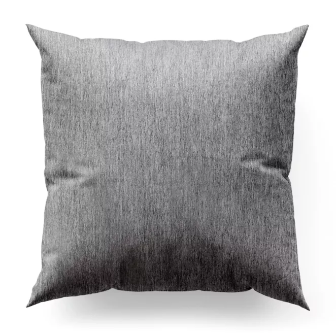 Poszewka szyta popielata z miękkiej szenilowej tkaniny z efektem melanżu