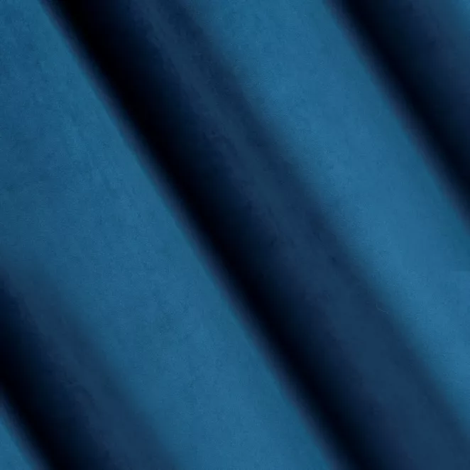 P277/17 Zasłona szyta na taśmie 5 cm ENYA granatowa z miękkiej półmatowej tkaniny welwetowej