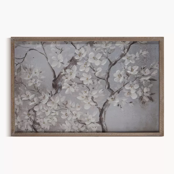 Obraz KWIAT WIŚNI ręcznie malowany oprawiony w drewnianą ramę