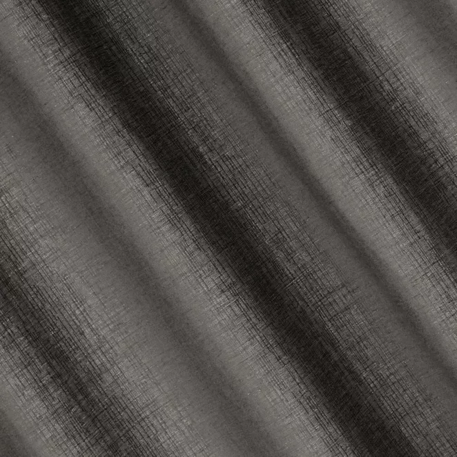 L117/12 Zasłona szyta na taśmie 5 cm grafitowa z szenilowej tkaniny z dodatkiem połyskującej nici