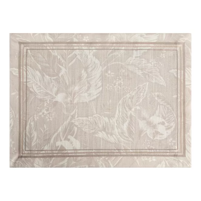 Komplet serwetek na stół 4 szt beżowo, kremowy 30x40 cm w wzorem roślinnym SUMMER13 - kolekcja FOREST SUMMER