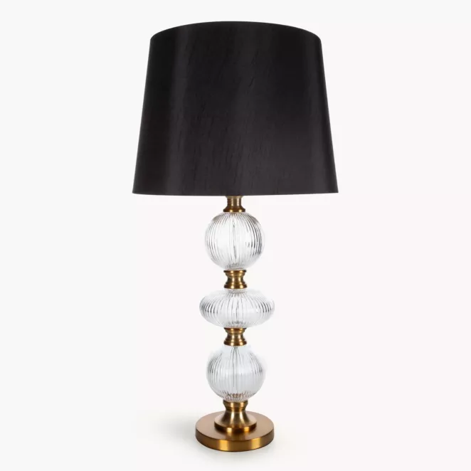 Lampa stołowa czarno, złota SANNY z podstawy z szklanych bombek