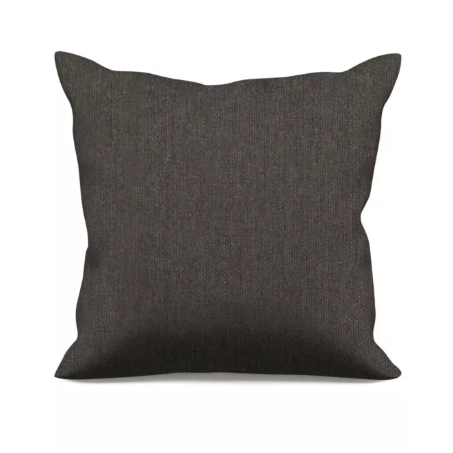 Poszewka szyta ciemnobrązowa miękka, szenilowa tkanina o wyraźnym splocie i delikatnym połysku