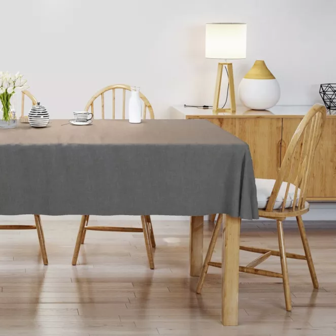 Obrus szyty stalowy z miękkiej tkaniny z naturalnym splotem