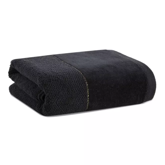 Ręcznik kąpielowy 30x50 cm bawełniany kolor czarny z welwetową bordiurą 550 g/m2 ARIA