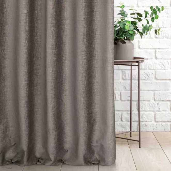 Tkanina zasłonowa, miękka, szenilowa tkanina, przetykana błyszczącą nicią
