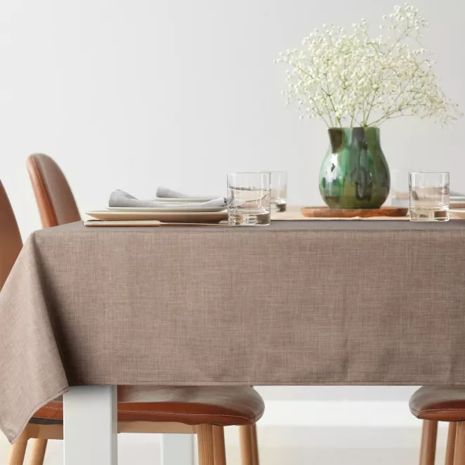 Obrus na stół 140x180 cm beżowy wodoodporny - KATE