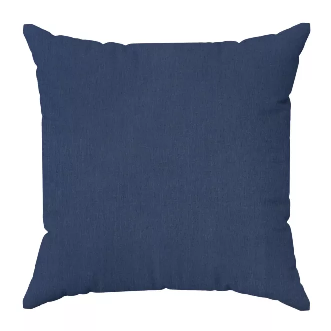 Poszewka szyta STYLE granatowa o naturalnym charakterze, z widocznym, ozdobnym splotem
