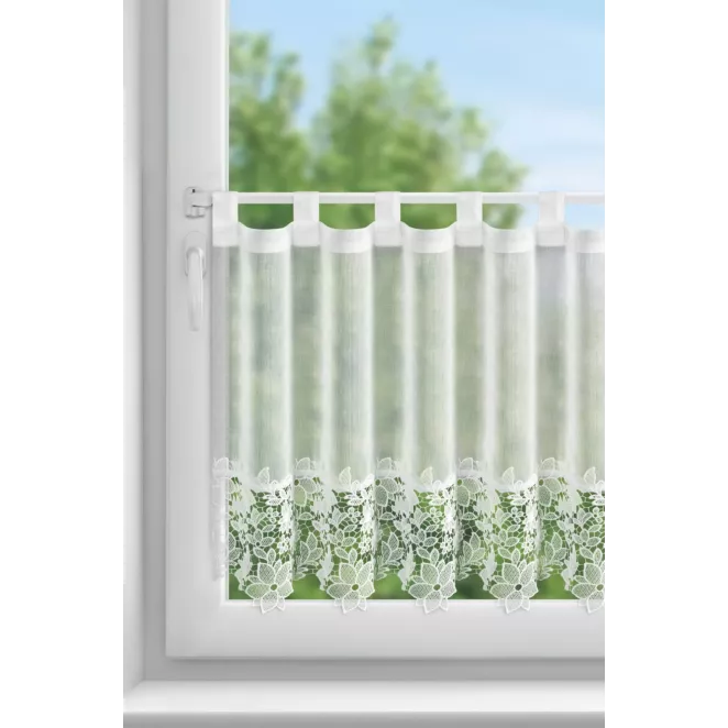 Zazdrostka biała  zdobiona subtelną aplikacją 70x150 cm szelki  - ARTEMIDA