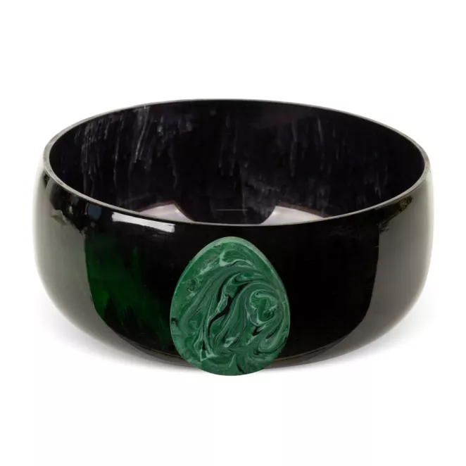 Misa CAPRI ze szkła artystycznego z malachitową ozdobą