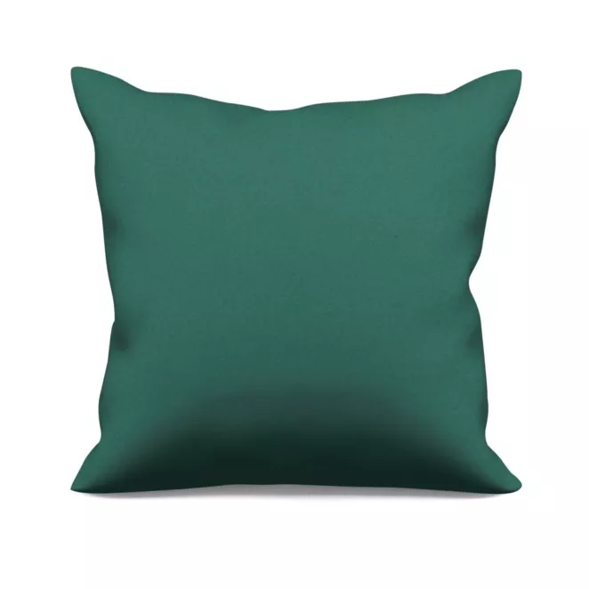 Poszewka szyta ciemnozielona z gładkiej zaciemniającej tkaniny typu dimout