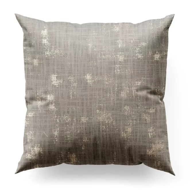 Poszewka szyta srebrno złocista z tkaniny o naturalnym splocie, zdobiona błyszczcącym nadrukiem Italissima Eva Minge