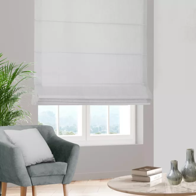 Roleta rzymska naturalna z gładkiej tkaniny typu dimout