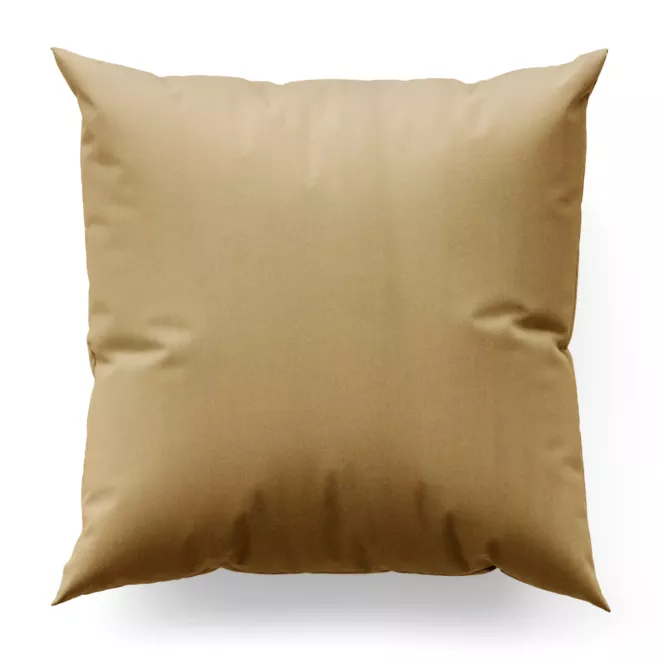 Poszewka szyta złoto jasnobeżowa z miękkiej półmatowej tkaniny welwetowej