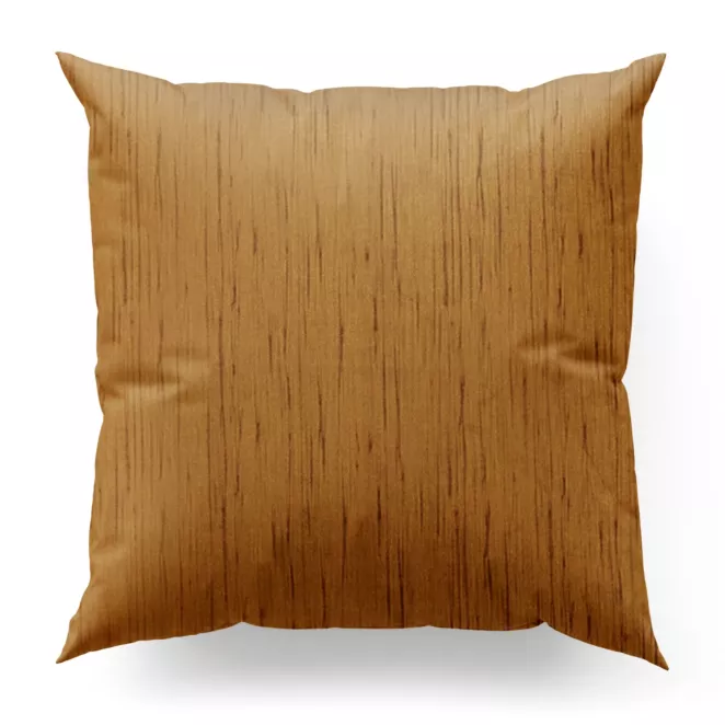 Poszewka szyta ceglasta z tkaniny welwetowej w pionowe prążki, wykończona obciążnikiem