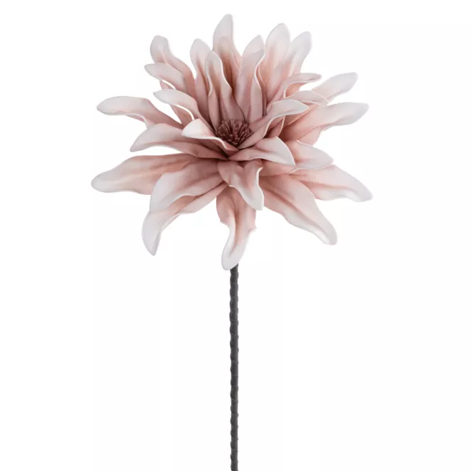 Kwiat sztuczny biały, jasnoróżowy z plastycznej pianki foamiran 60 cm