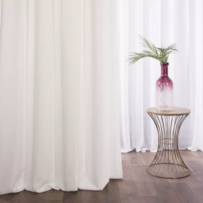 Zasłona szyta na taśmie 5 cm DORA - HIT naturalna z miękkiej tkaniny o welurowej strukturze