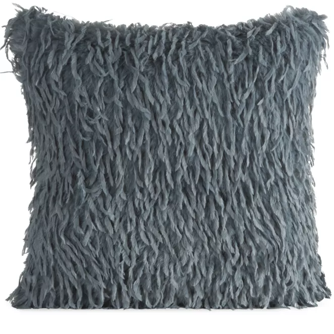 Poszewka na poduszkę 45x45 cm granatowa z miękkiego futerka ADORE