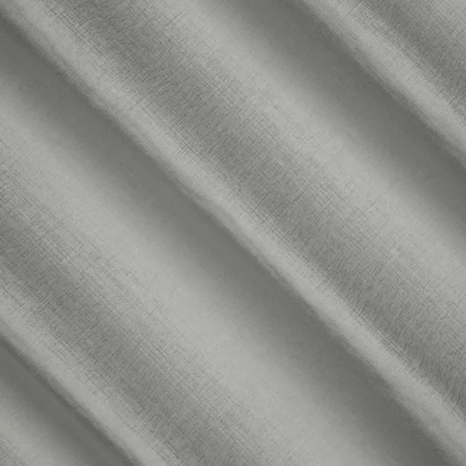 L117/6 Zasłona szyta na taśmie 5 cm jasnoszara z szenilowej tkaniny z dodatkiem połyskującej nici