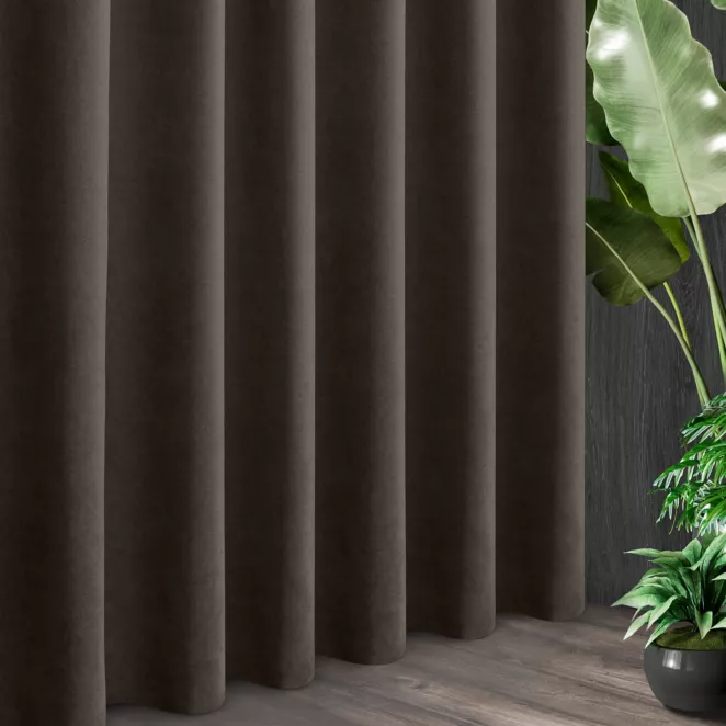 Tkanina zasłonowa o miękkim zamszowym chwycie ze strukturalnym wzorem