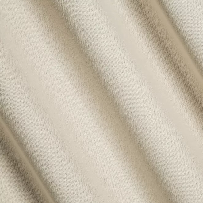L180/16 Zasłona szyta na taśmie 5 cm kremowa z tkaniny zaciemniającej typu dimout o naturalnym splocie, z efektem melanżu