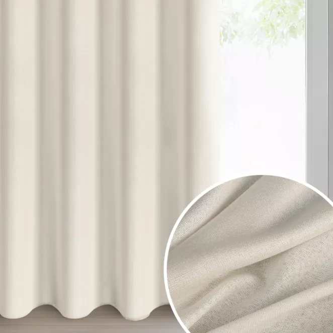 Zasłona kremowa z matowej tkaniny z efektem melanżu 140x250 cm przelotka - ADELINA