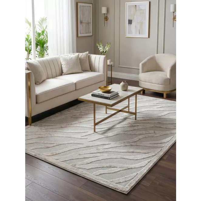 Dywan 60x100 cm kremowo, strukturalny o praktycznym, naturalnym wykończeniu VENUS 1