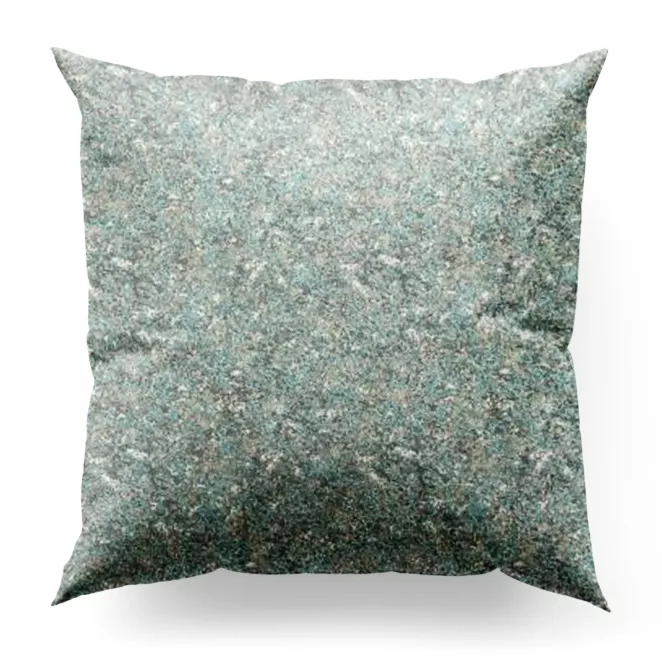 Poszewka szyta DORIANA srebrna z tkaniny o dwukolorowym nieregularnym wzorze