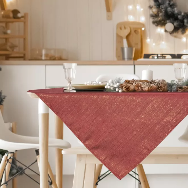 Obrus bordowy 85x85 cm przetykany błyszczącą nicią - GLAMO