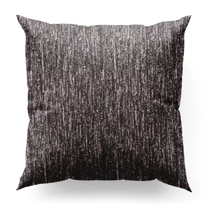 Poszewka szyta czarno beżowa z miękkiej tkaniny szenilowej z melanżowym wzorem