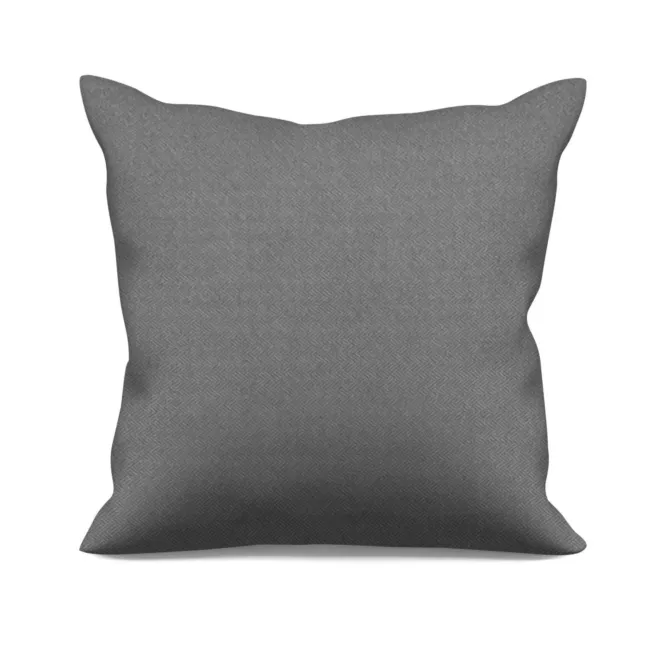 Poszewka szyta stalowa z miękkiej, matowej tkaniny w drobny geometryczny wzór