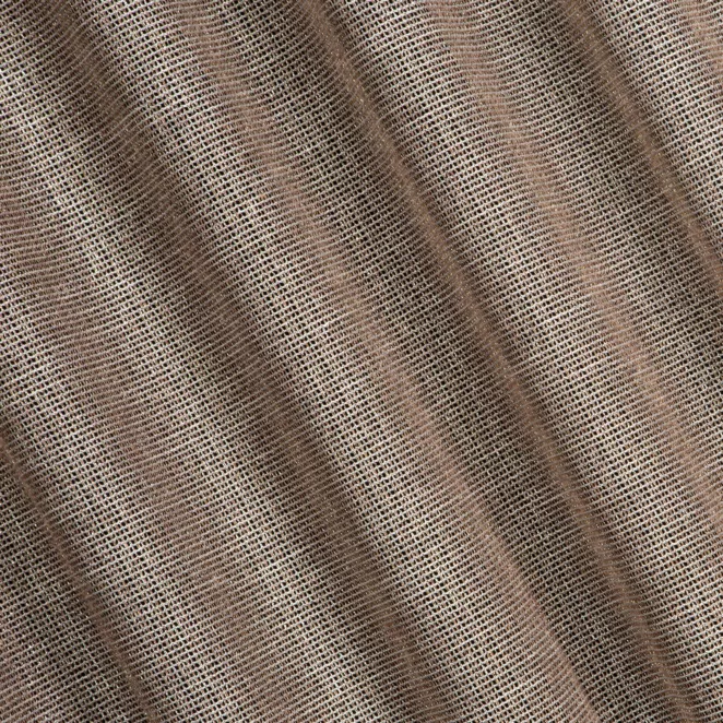 R190/4 Firana szyta na taśmie 5 cm brązowo złocista z delikatnej siateczki przetykanej błyszczącą, lureksową nicią wykończona obciążnikiem Italissima Eva Minge