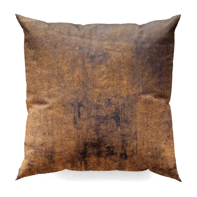 Poszewka szyta grafitowo miedziana z welwetowej, miękkiej tkaniny, z połyskującym nadrukiem