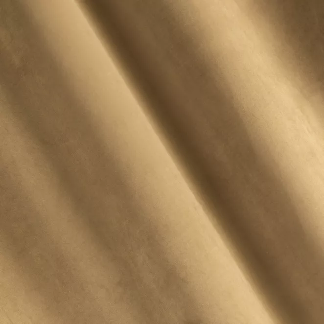 P206/47 Zasłona szyta na taśmie 5 cm ENYA jasnobrązowa z miękkiej półmatowej tkaniny welwetowej