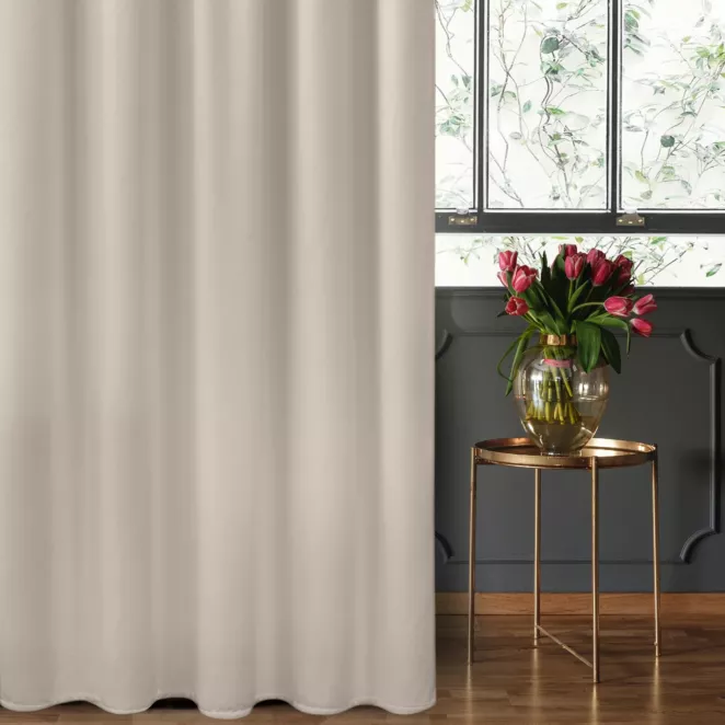 Zasłona welwetowa beżowa gładka 140x270 cm taśma - SIBEL - Pierre Cardin
