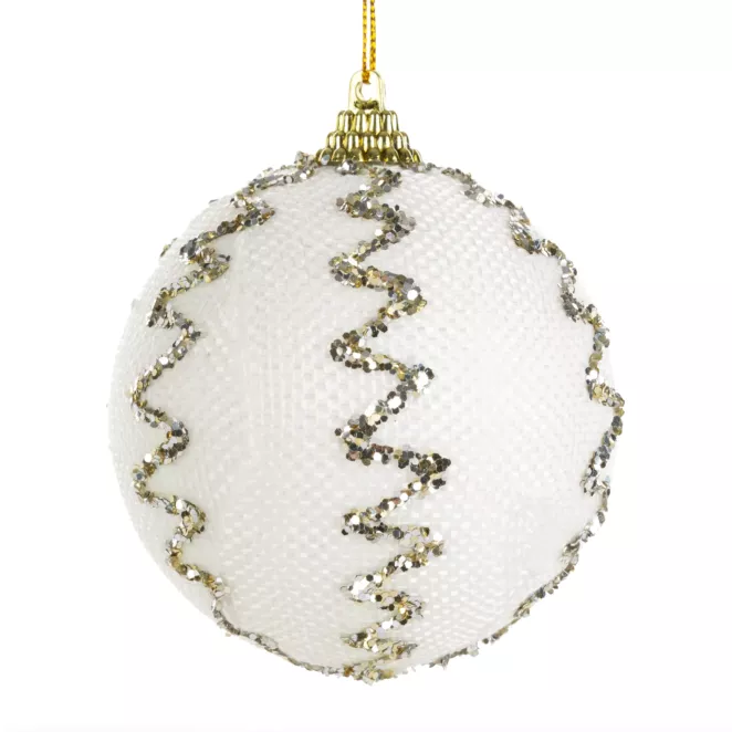 Bombka choinkowa zdobiona drobnymi kryształkami