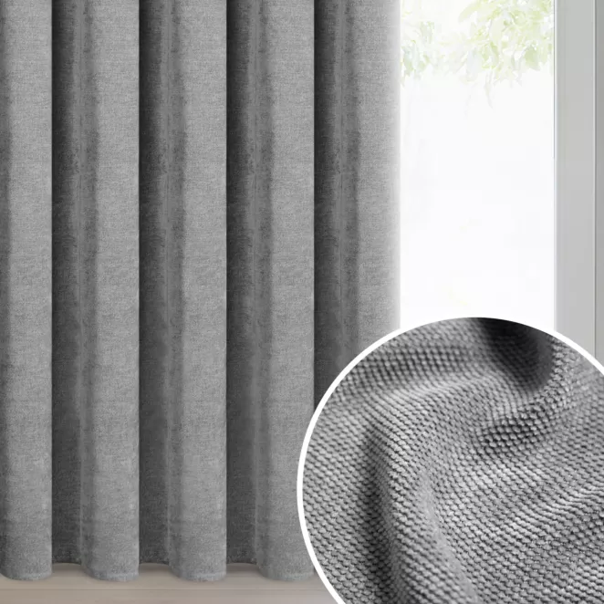 Zasłona  stalowa o szenilowej strukturze 140x270 cm taśma - NESKA