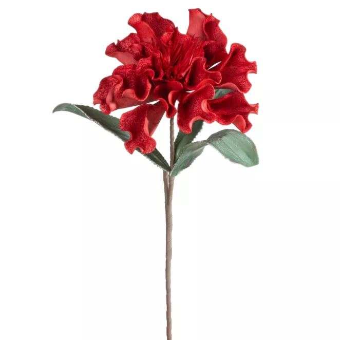 Kwiat sztuczny czerwony z plastycznej pianki foamiran 75 cm