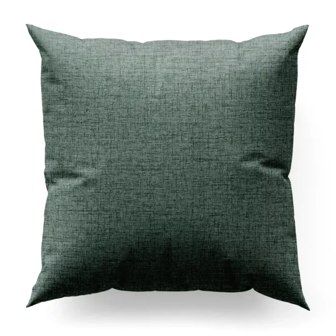 Poszewka szyta miętowa z tkaniny w stylu eko o naturalnym splocie