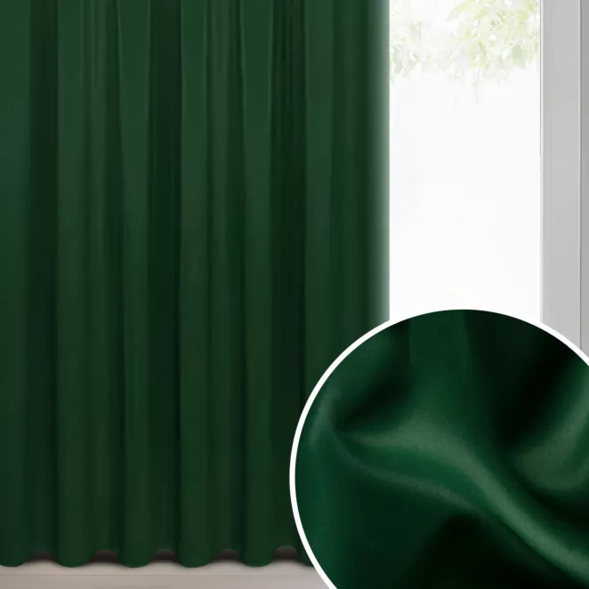 Zasłona zielona zaciemniająca, matowa 135x270 taśma PARISA Design 91