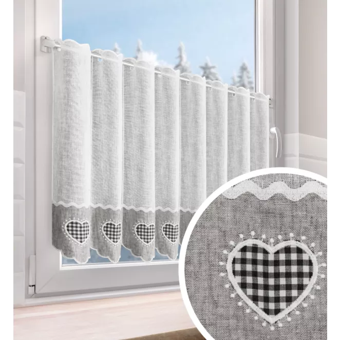 P289/3 Tkanina firanowa zazdrostka zdobiona haftem