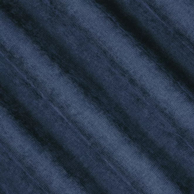 E34/10 Zasłona szyta na taśmie 5 cm granatowa z miękkiej w dotyku tkaniny szenilowej