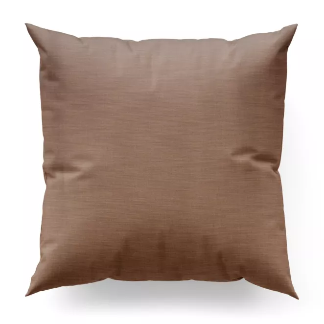 Poszewka szyta jasnobrązowa z miękkiej tkaniny o naturalnym splocie w stylu ekologicznym