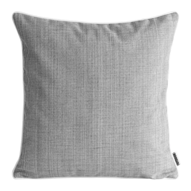 Poszewka na poduszkę 45x45 cm z gładkiej tkaniny wodoodpornej srebrna idealna do ogrodu i na taras GARDEN 3