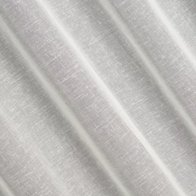 H201/10 Firana szyta na taśmie 5 cm naturalno kremowa z matowej etaminy o naturalnym splocie w stylu eko, wykończona obciążnikiem