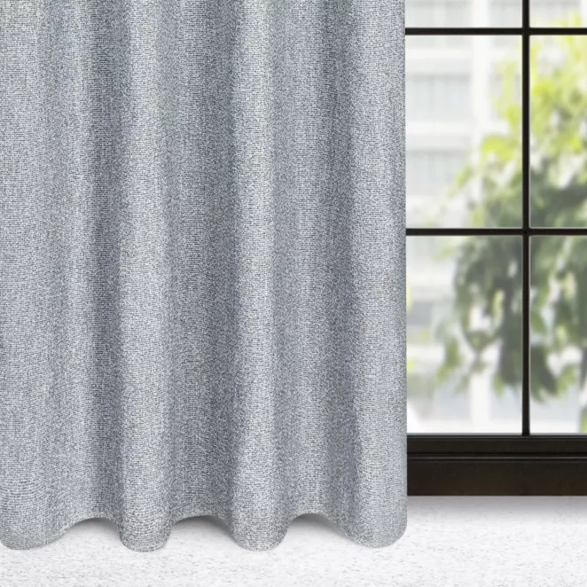 Zasłona szara melanż w stylu eko 140x250 cm przelotka - MEGAN