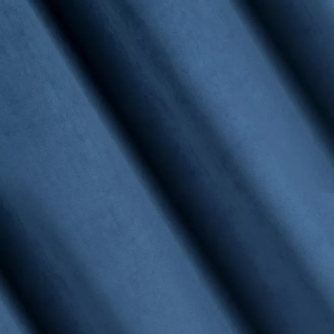 P206/30 Zasłona szyta na taśmie 5 cm ENYA granatowa z miękkiej półmatowej tkaniny welwetowej