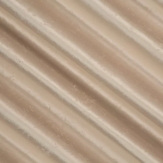 E116/2 Zasłona szyta na taśmie 5 cm jasnobeżowa z miękkiej tkaniny welwetowej z efektem kreszowania, wykończona obciążnikiem